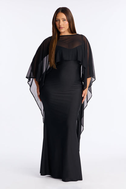 Staying True Satin Maxi Dress - Black