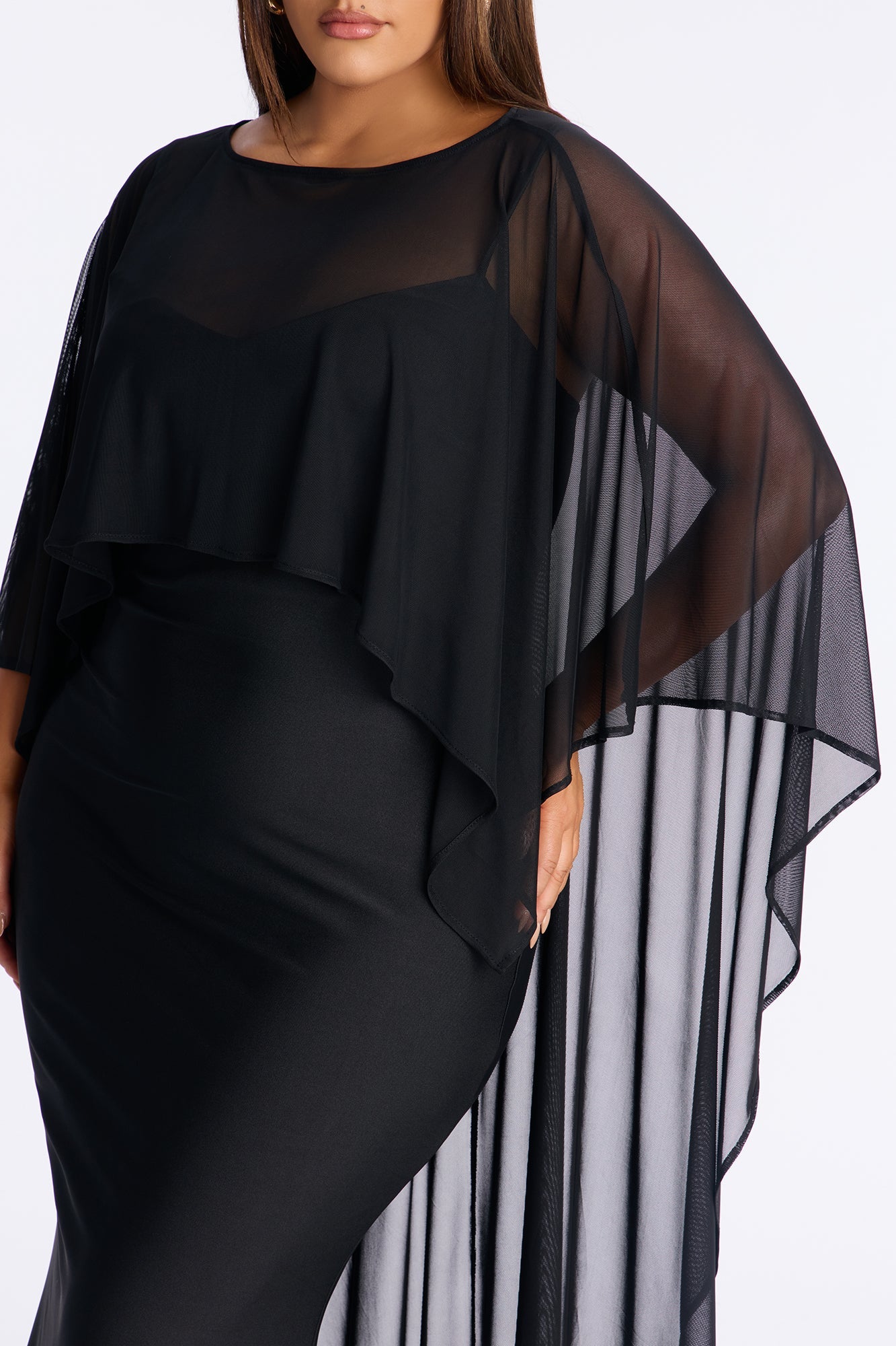 Staying True Satin Maxi Dress - Black