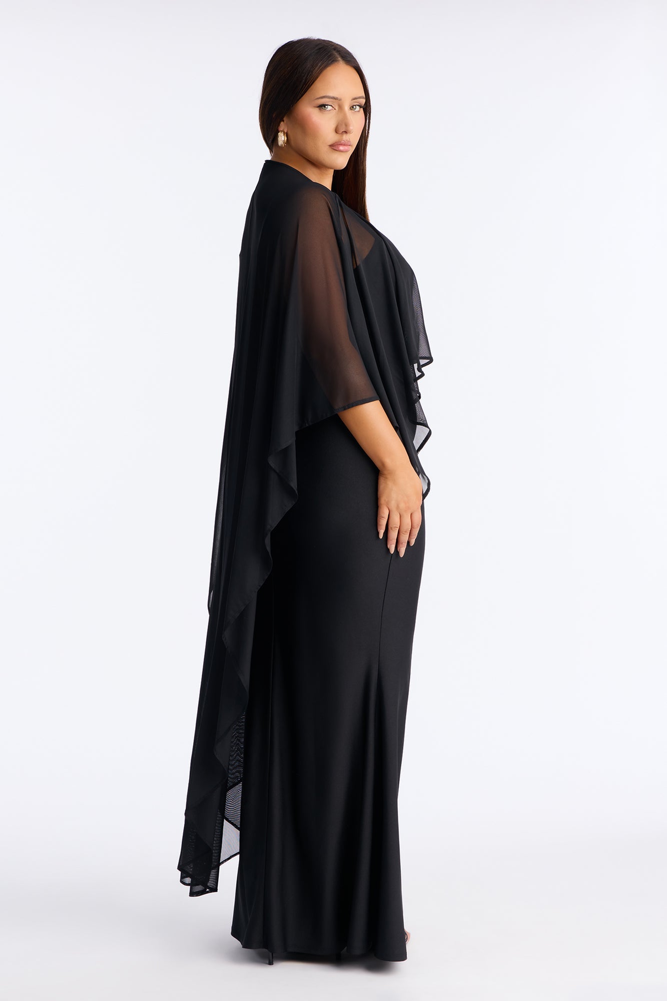 Staying True Satin Maxi Dress - Black