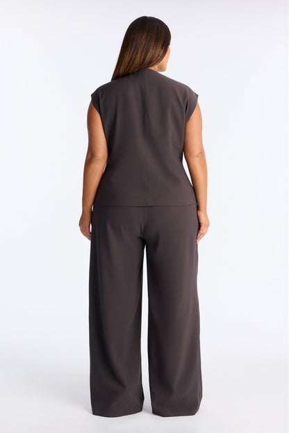 Modern Muse Vest Pant Set - Charcoal
