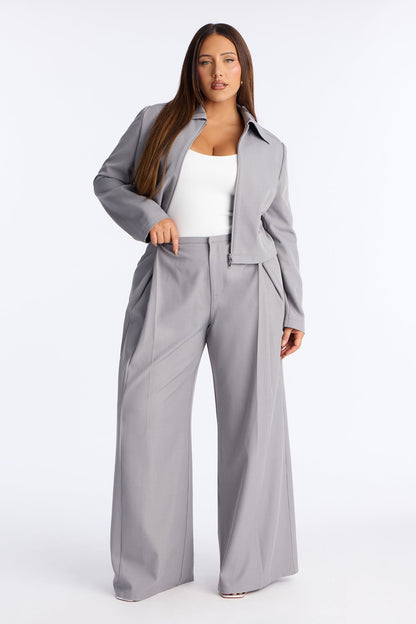 Claremont Wide Leg Trouser - Grey