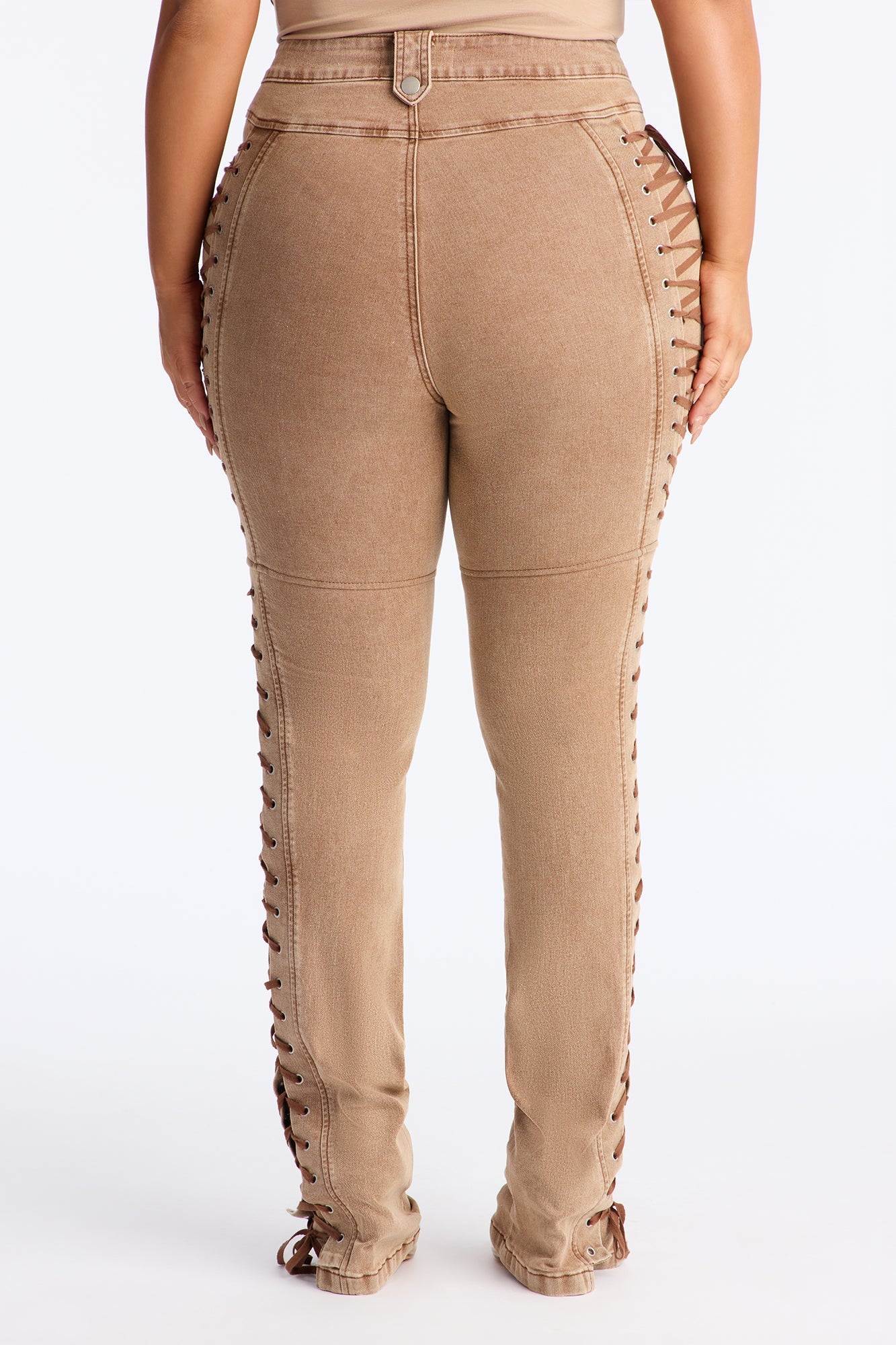 Tall After Hours Lace Up Flare Pant 36″ - Khaki