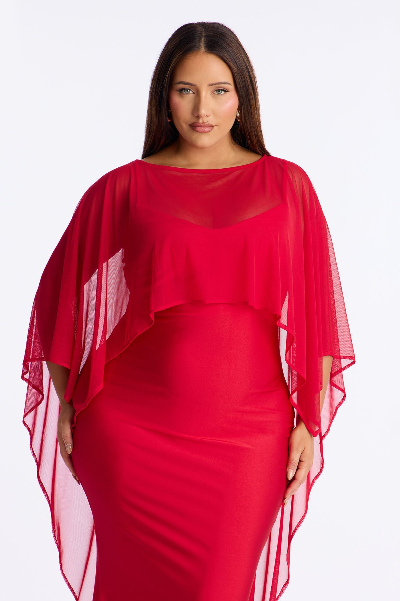 Staying True Satin Maxi Dress - Red