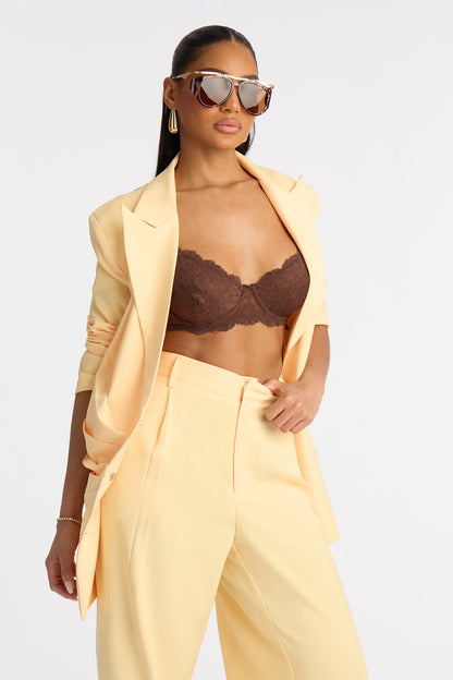 Dusk Till Dawn Ruched Blazer - Butter Yellow