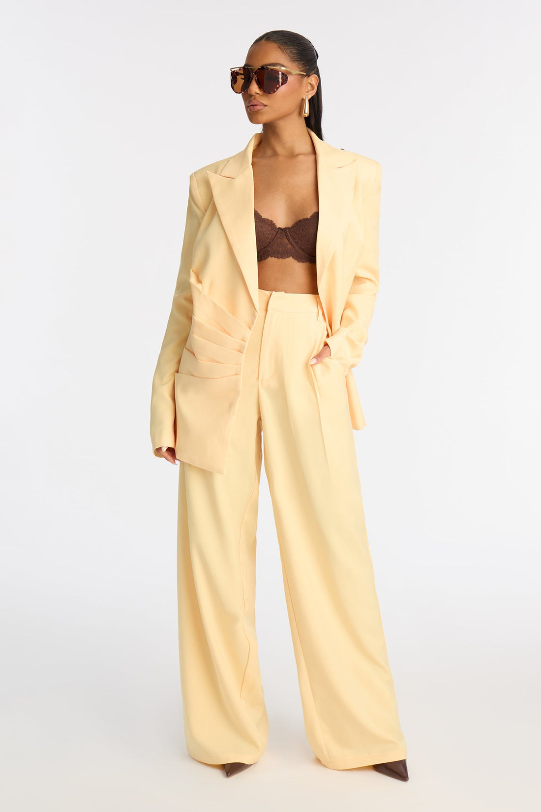 Dusk Till Dawn Wide Leg Trouser Pant 32″ - Butter Yellow