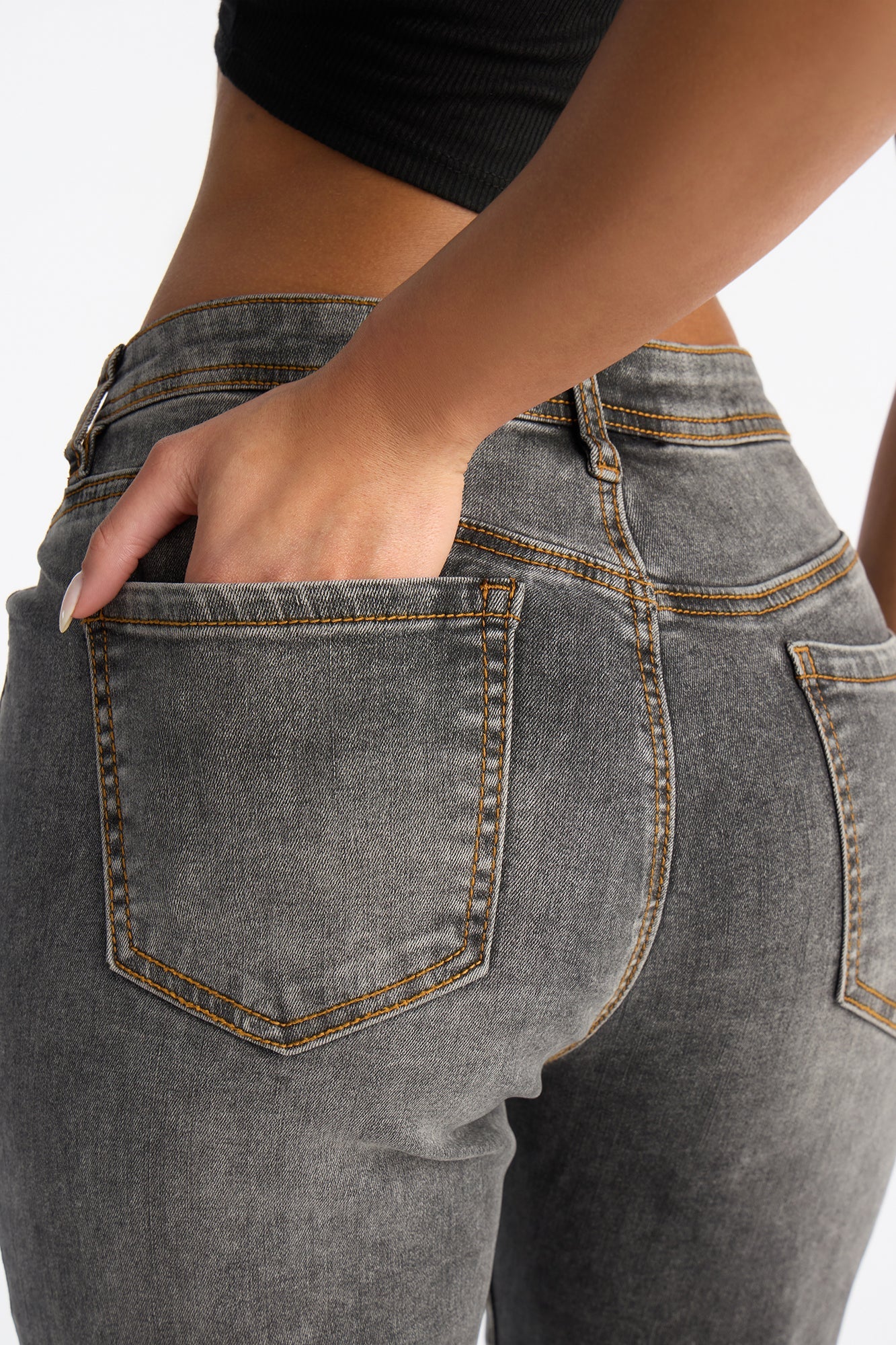 Wax And Wane Everyday Stretch Flare Jeans - Grey