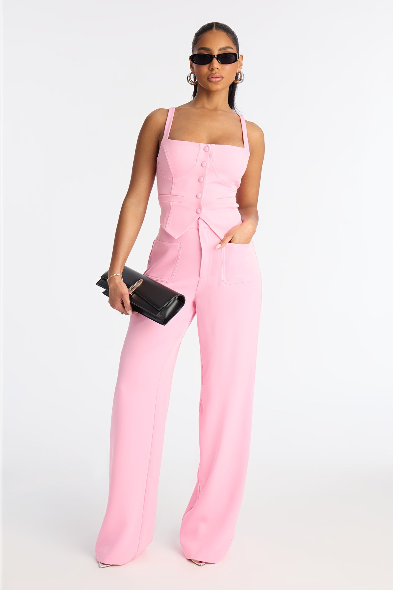 That Girl Vest Pant Set - Light Pink