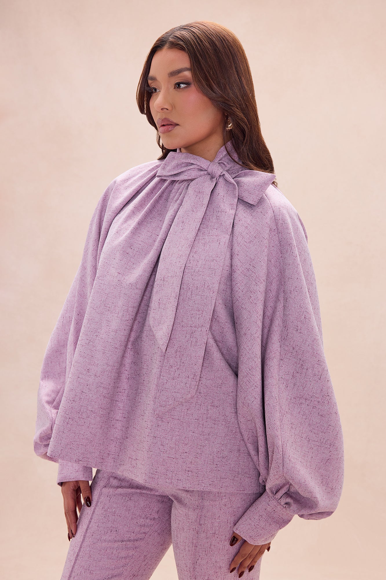 Theodora Bow Pant Set - Mauve