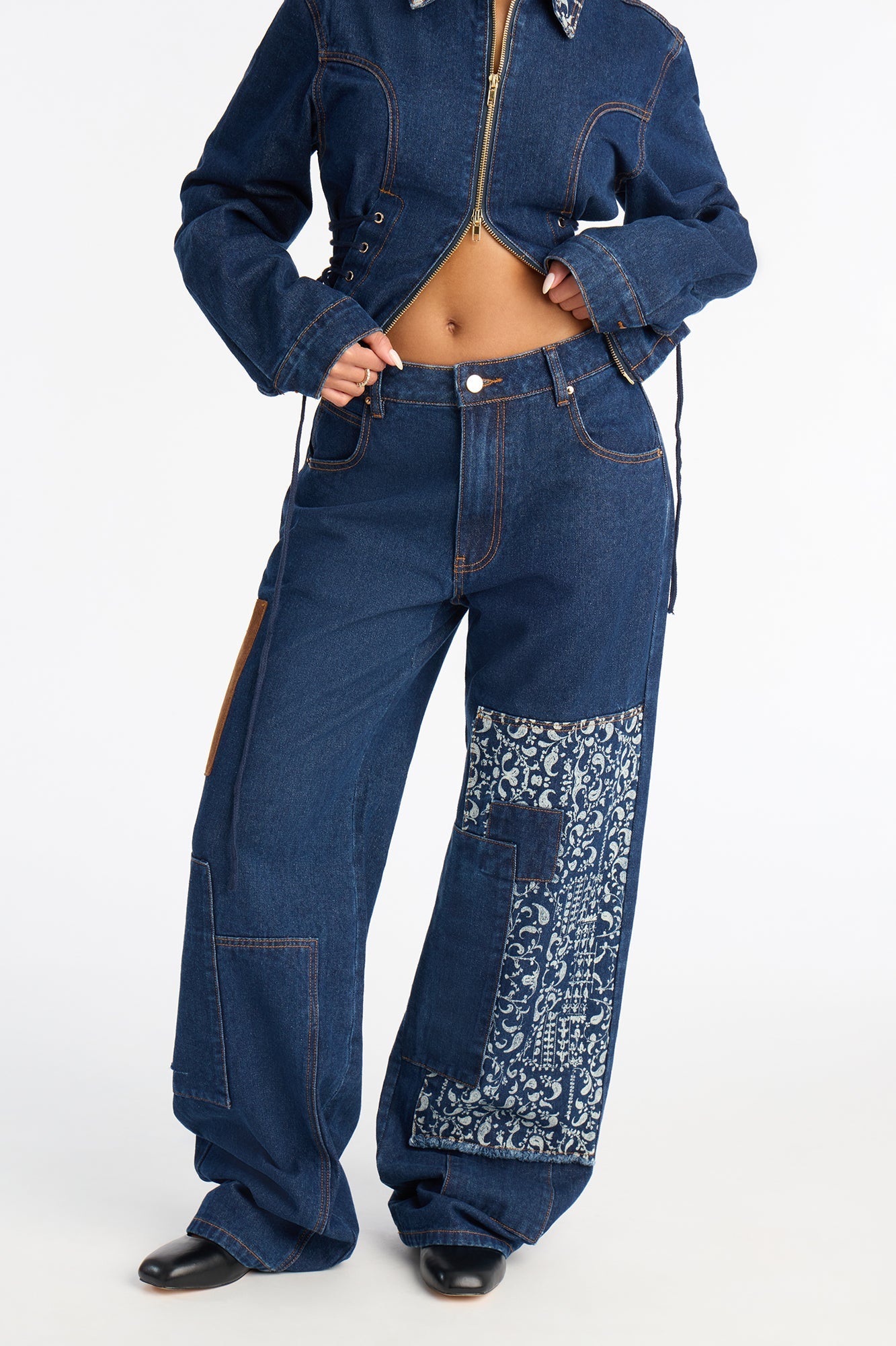 Runaway Rodeo Wide Leg Jean - Rinse Blue Wash