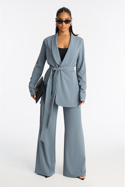 CEO Vibes Blazer Set - Slate Blue