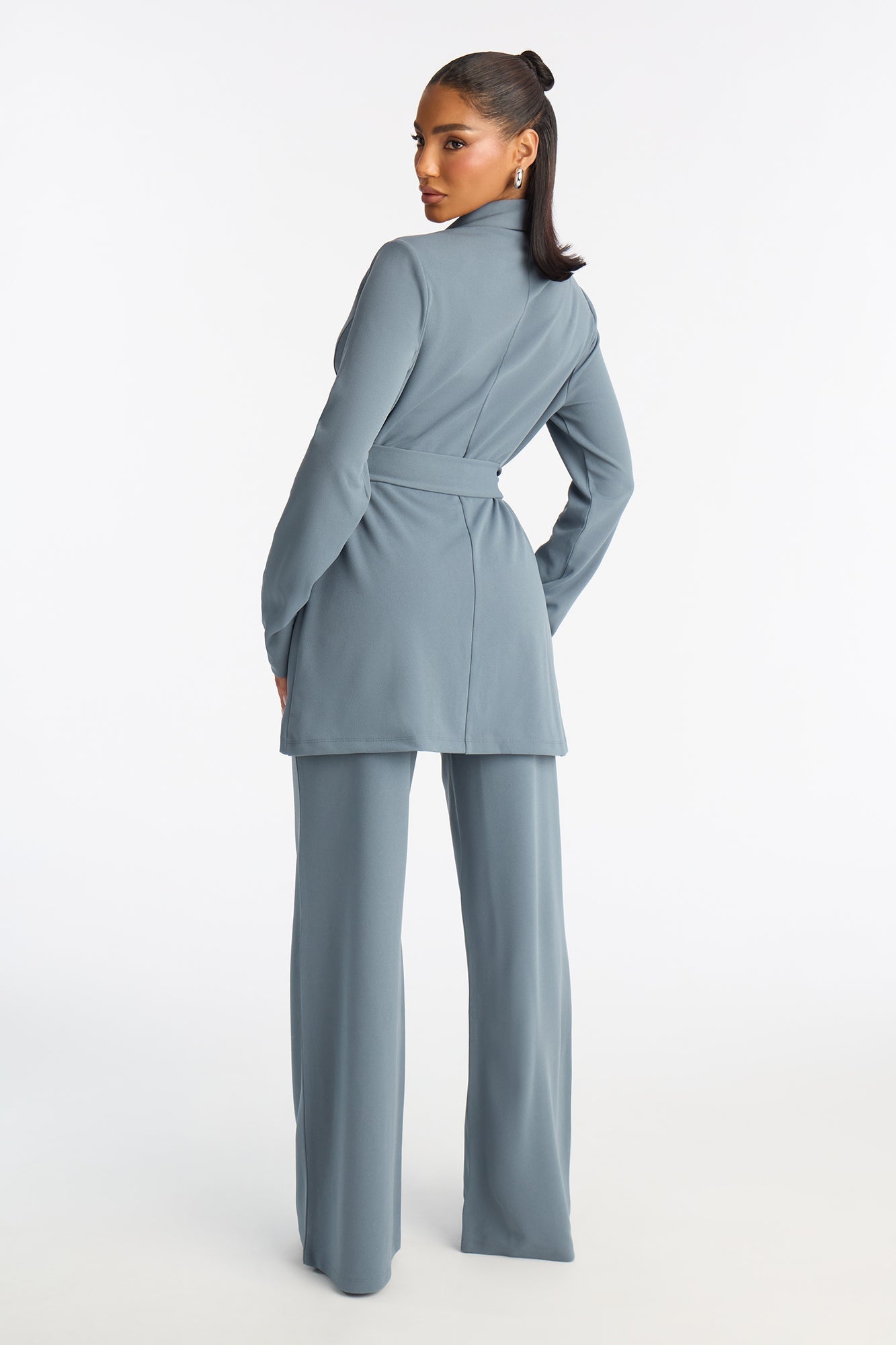 CEO Vibes Blazer Set - Slate Blue