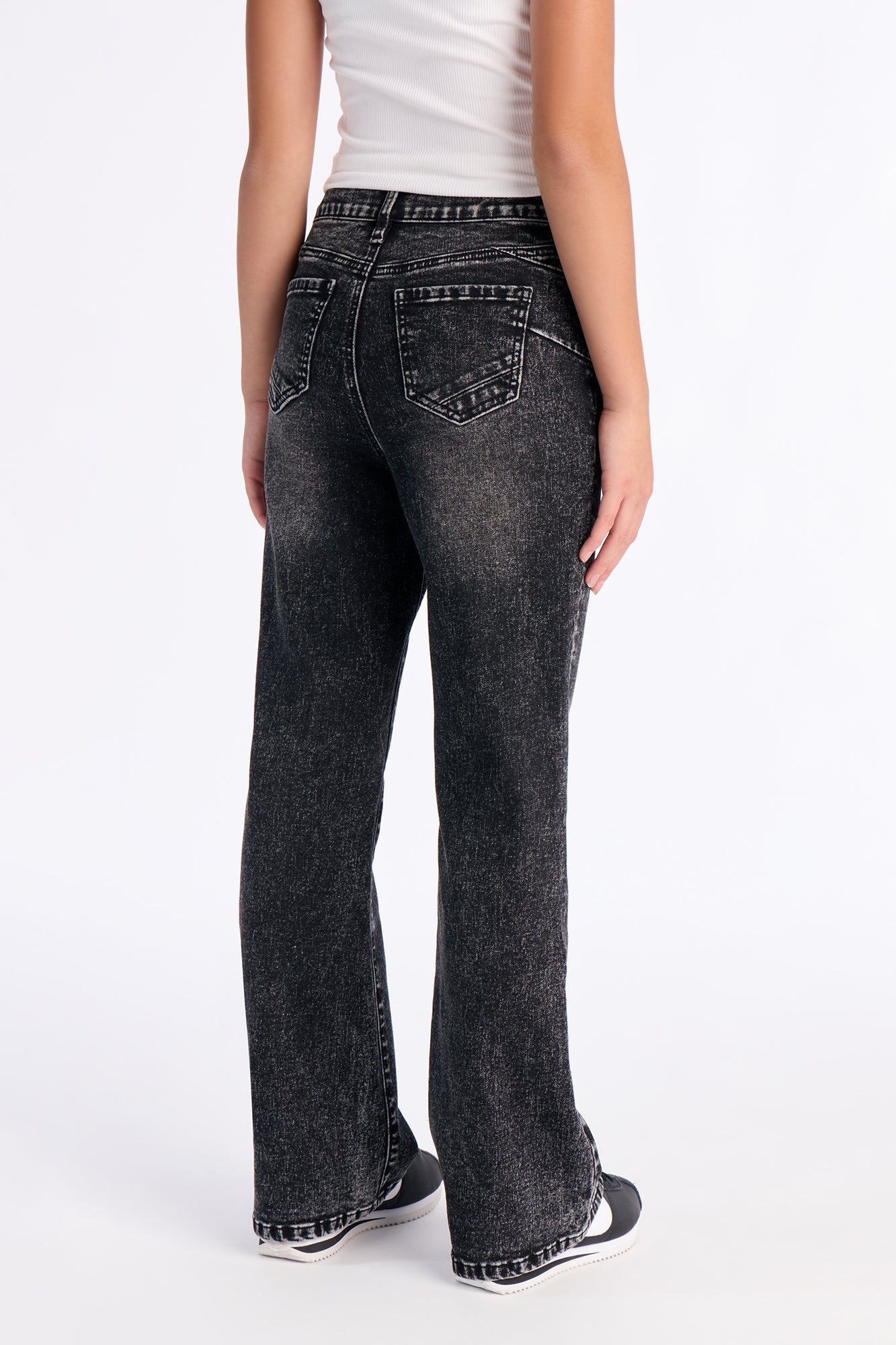 Mini Gemma Stretch Flare Jeans - Black