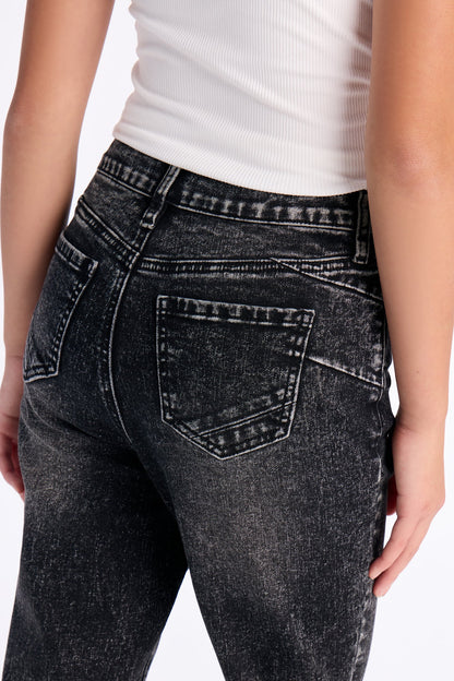 Mini Gemma Stretch Flare Jeans - Black