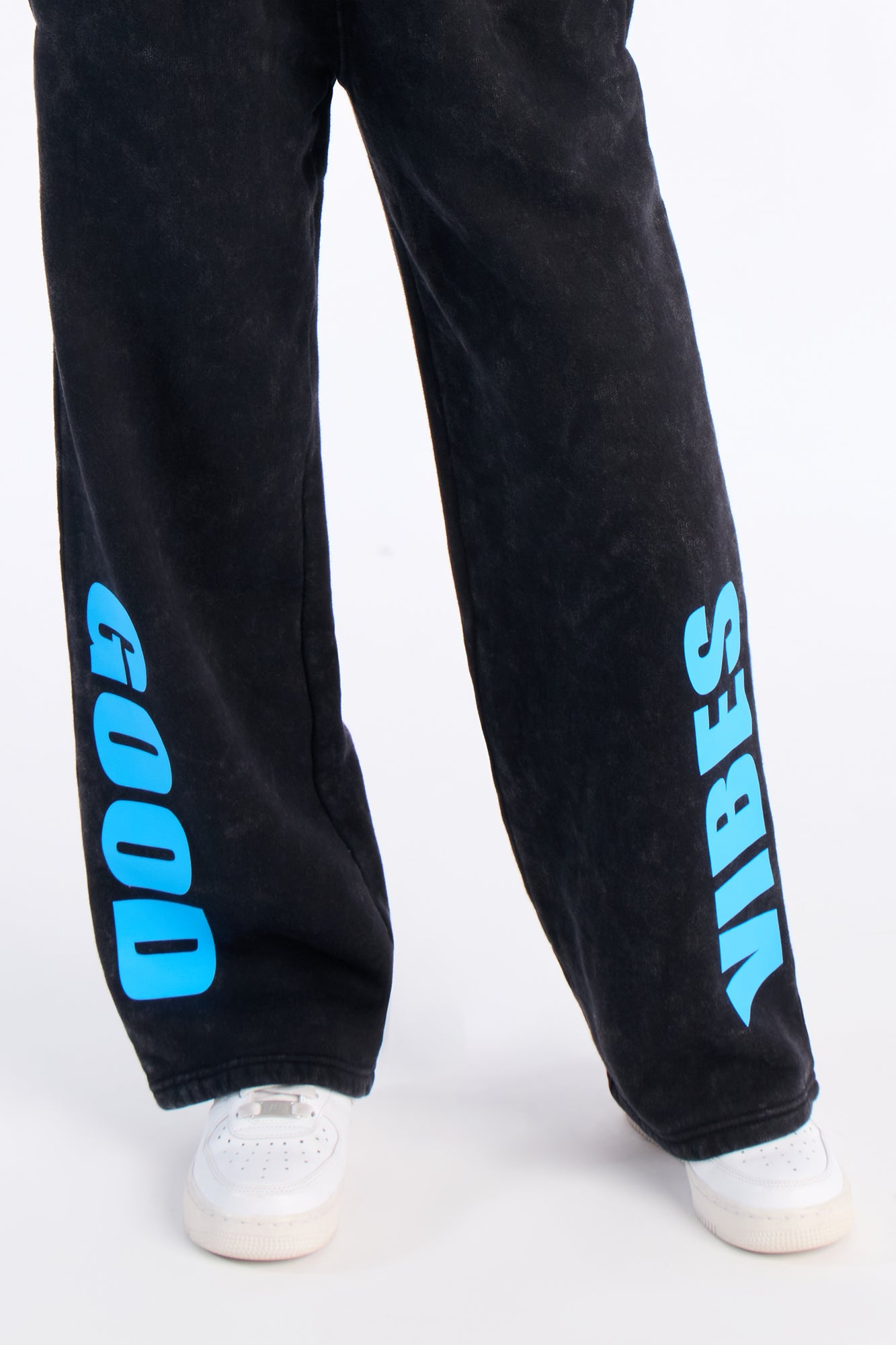 Mini Good Vibes Always Washed Fleece Pants - Charcoal/combo