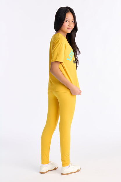 Mini Born In Long Beach Legging Set - Orange