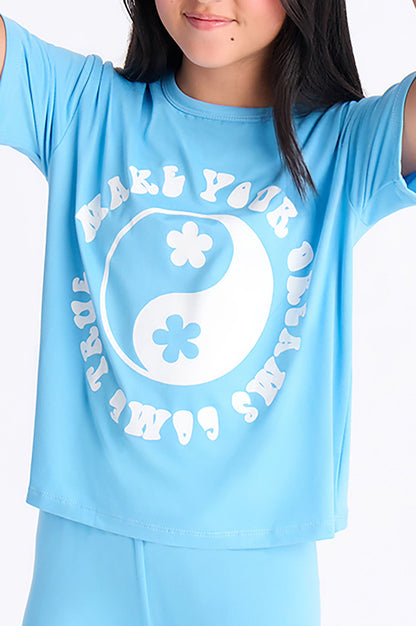 Mini Make Your Dreams Come True Legging Set - Light Blue