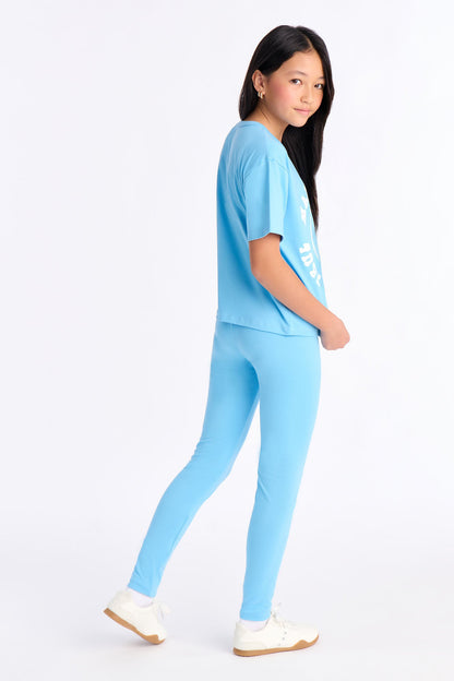 Mini Make Your Dreams Come True Legging Set - Light Blue