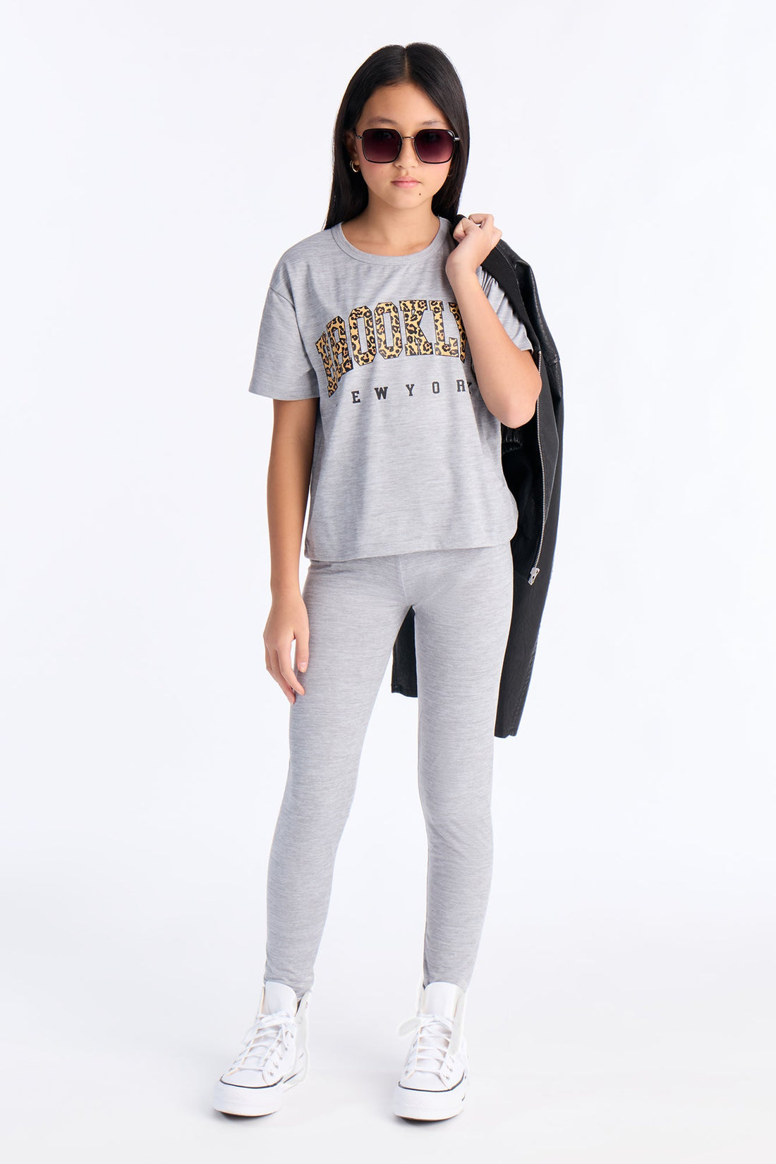 Mini Brooklyn Born Legging Set - Heather Grey