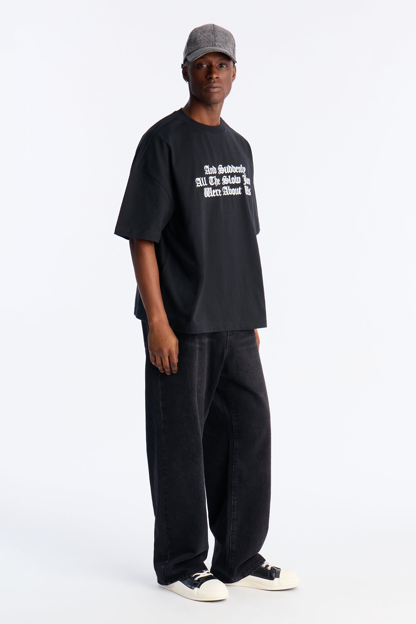 Premium Slow Jam Oversized Short Sleeve Tee - Black