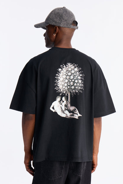 Premium Slow Jam Oversized Short Sleeve Tee - Black