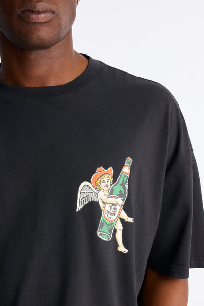 Let The Good Times Flow Oversized Short Sleeve Tee - Black Wash