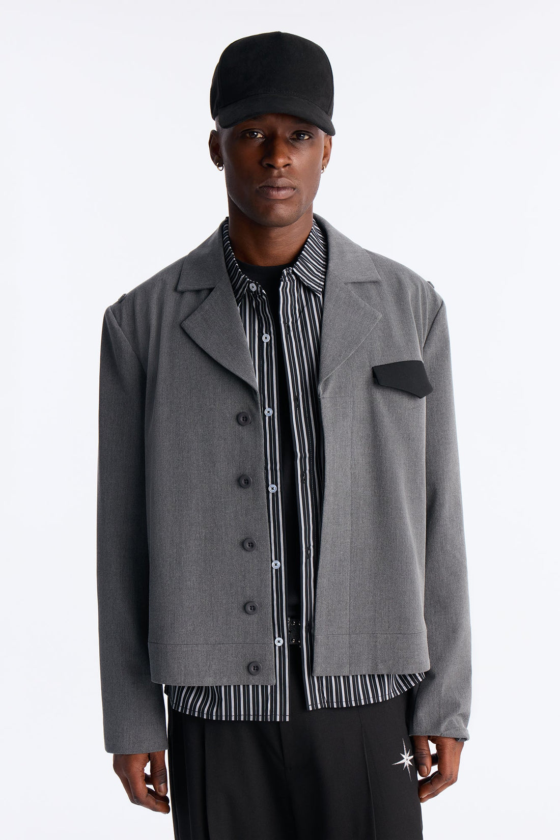 Merged Worlds Detailed Jacket - Charcoal