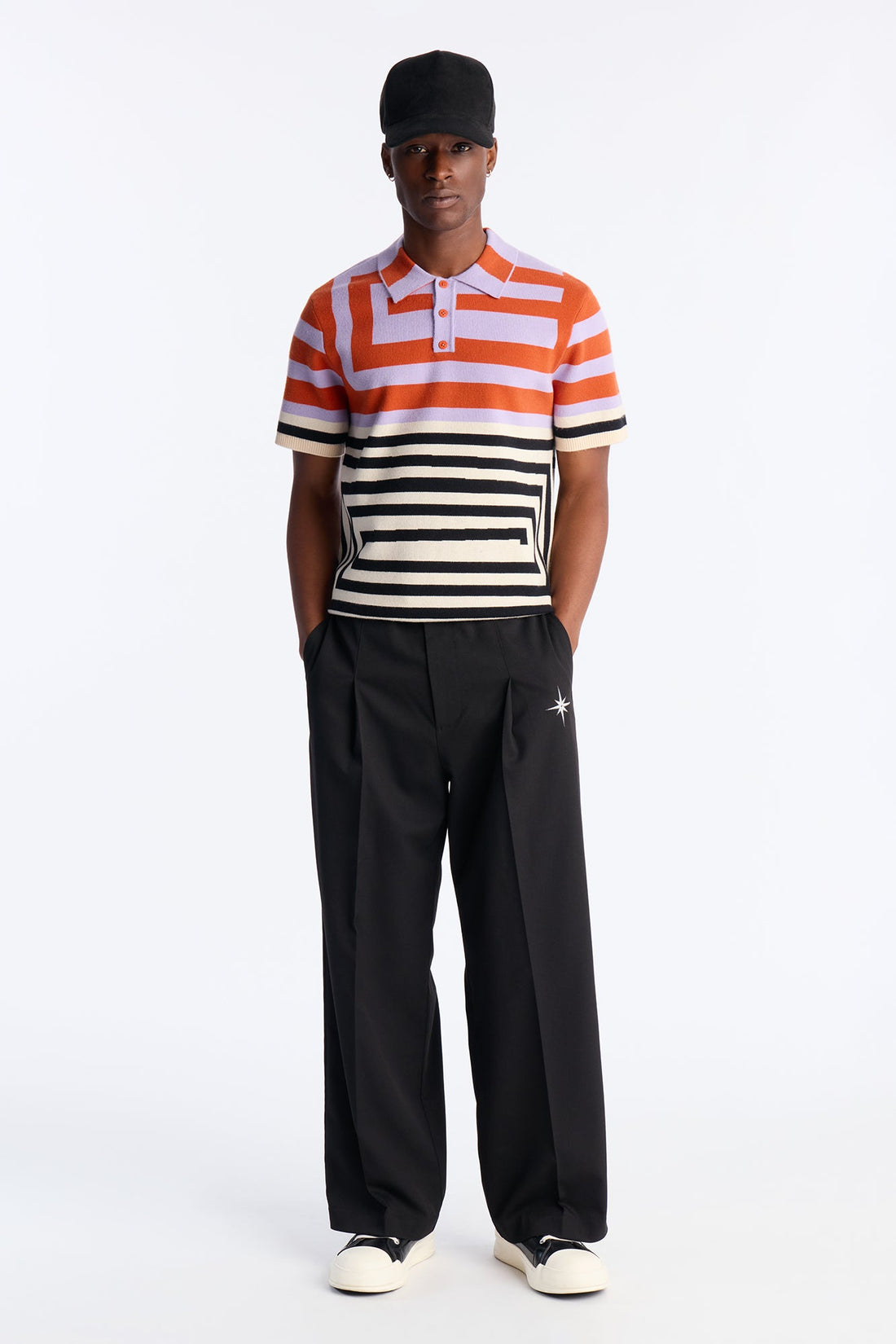 Offset Sweater Polo - Orange