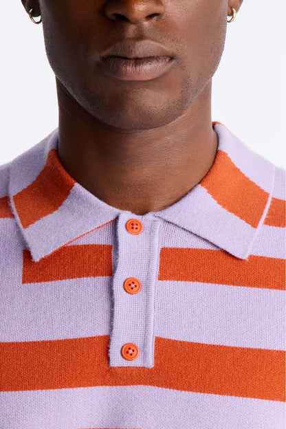 Offset Sweater Polo - Orange