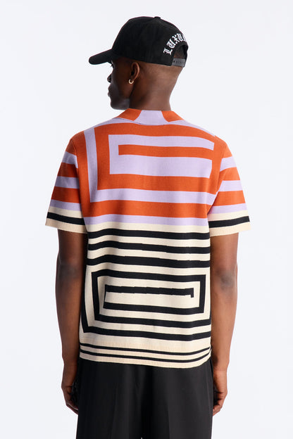 Offset Sweater Polo - Orange