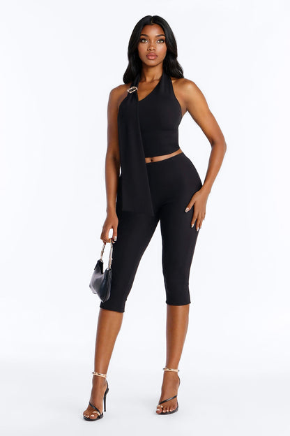 Hard To Get Capri Set - Black
