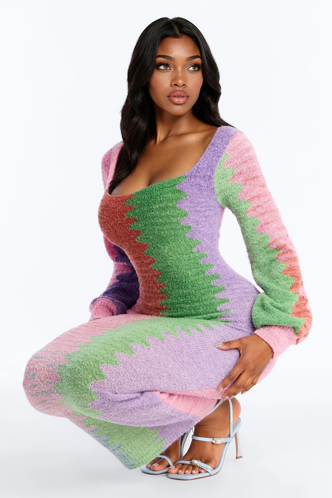 Joslyn Sweater Maxi Dress - Multi Color