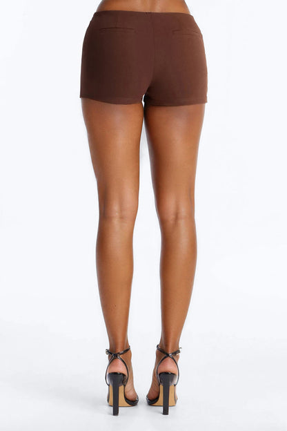 Out Of Office Low Rise Micro Short - Chocolate