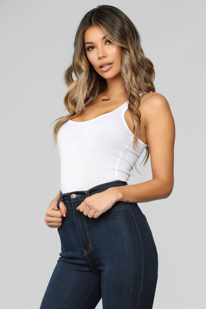 Zoey Racer Back Tank - White