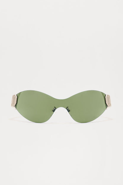 Lit Shield Sunglasses - Black/Green