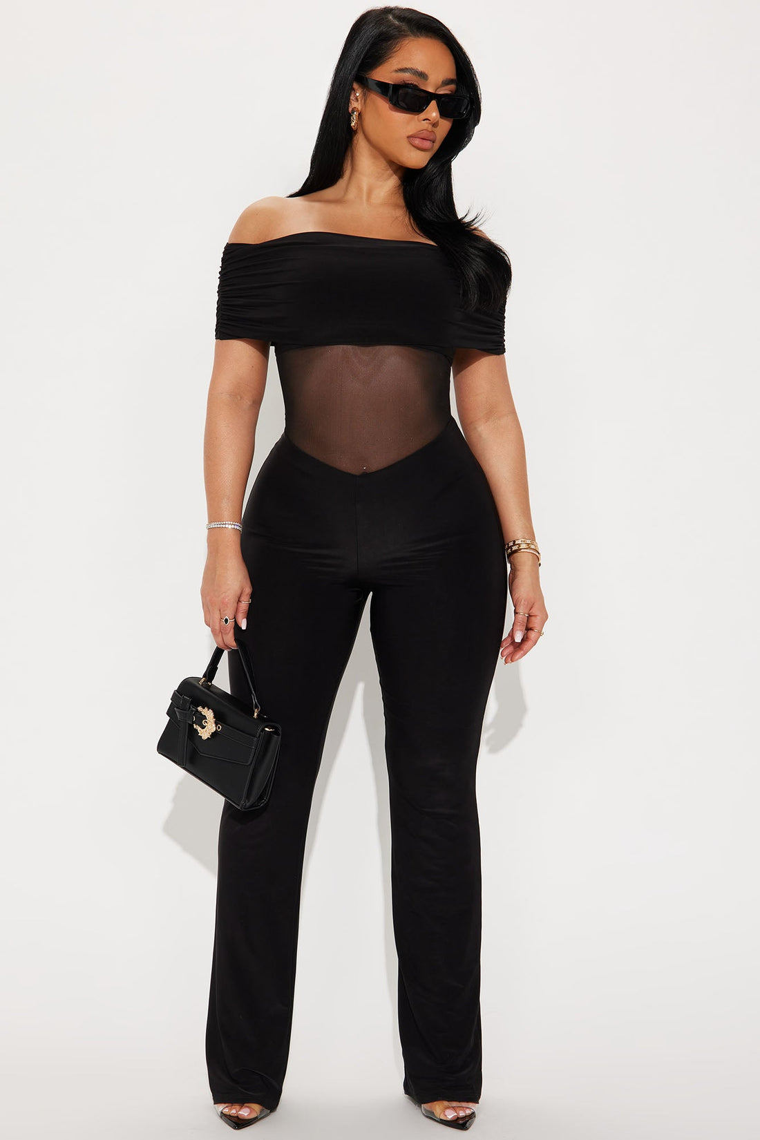Call Me Mesh Jumpsuit - Black