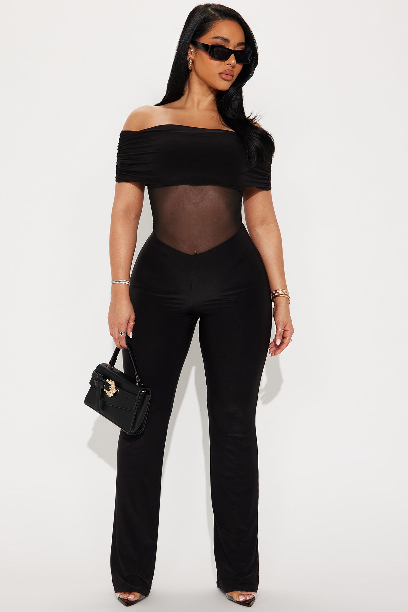 Call Me Mesh Jumpsuit - Black