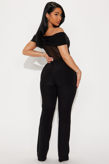 Call Me Mesh Jumpsuit - Black