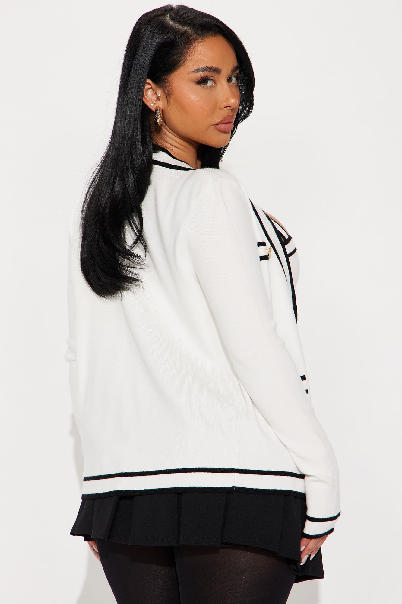 Lunch In Paris 2 Piece Sweater - White/Black