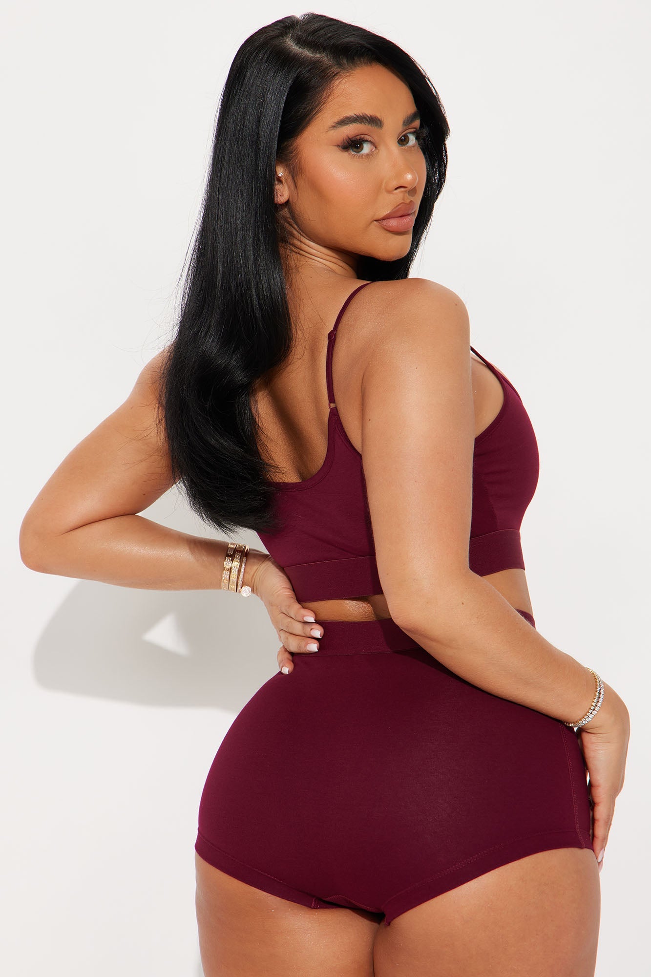 FN Mood Cami And Boxer Set - Wine