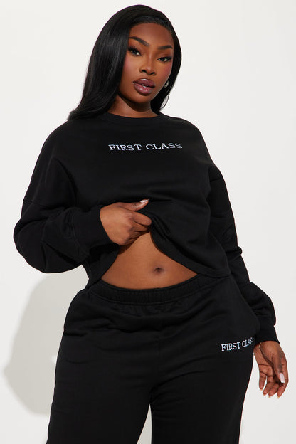 First Class Only Pant Set - Black