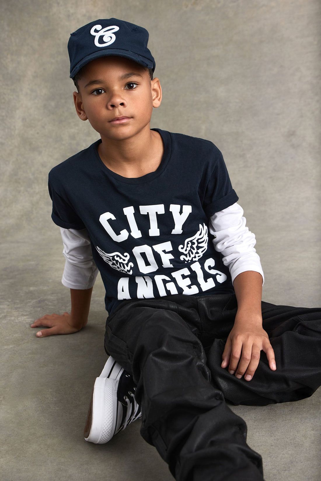 Mini City Of Angels Short Sleeve Tee - Navy