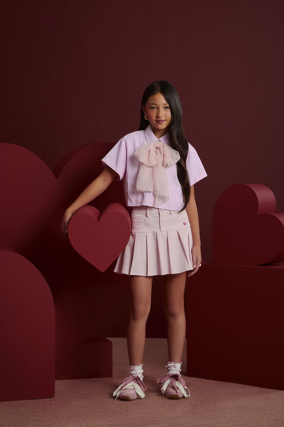 Mini By The Bay Striped Shirt - Pink/combo