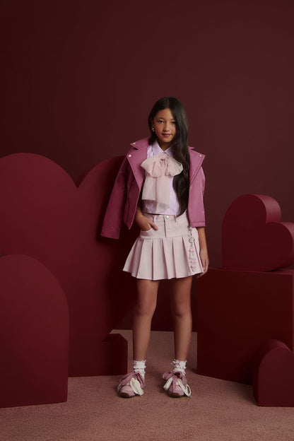 Mini Always A Sweetheart Faux Leather Jacket - Hot Pink