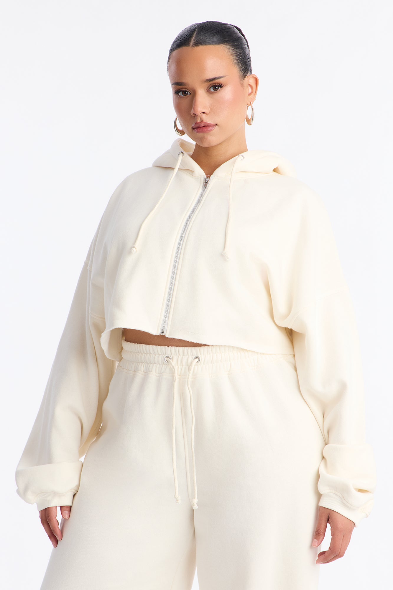 On The Go Fleece Pant Set - White