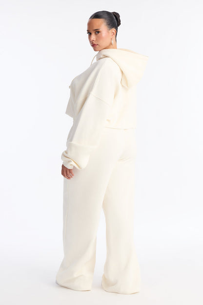On The Go Fleece Pant Set - White