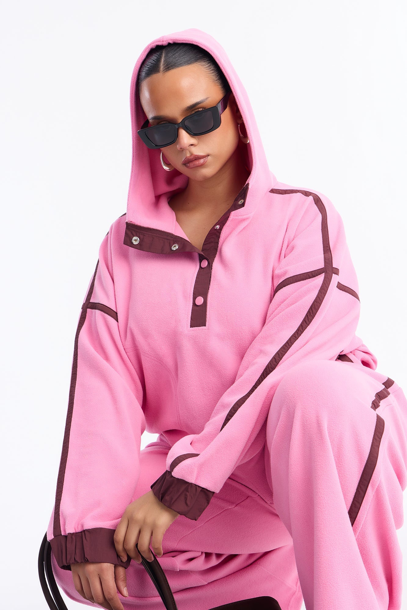 No Rush Polar Fleece Pant Set - Pink