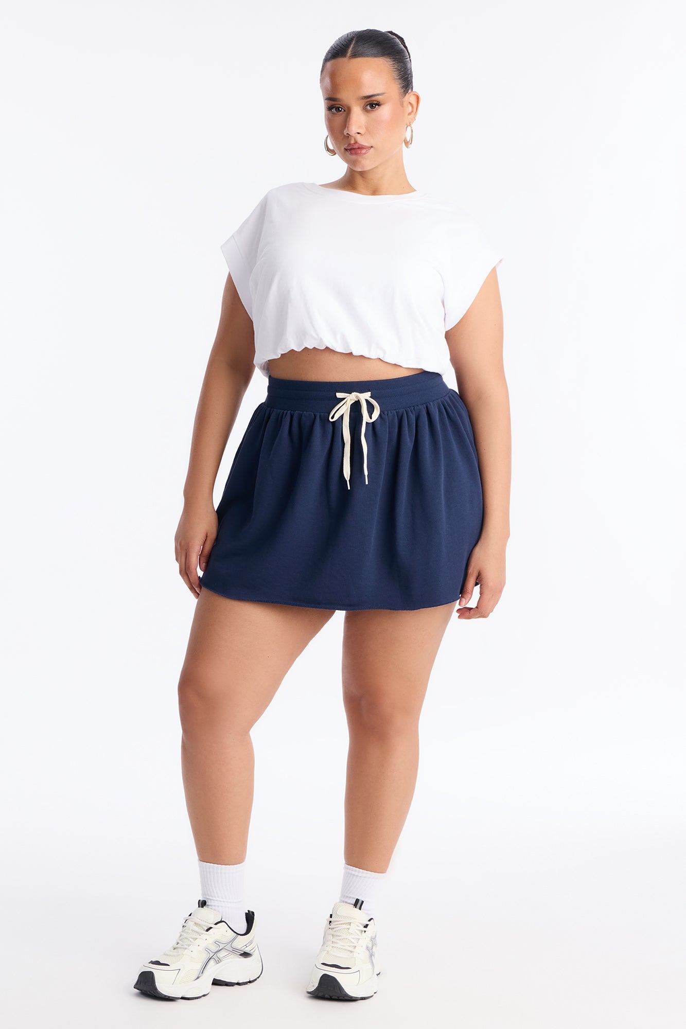 Gabby French Terry Micro Mini Skirt - Navy