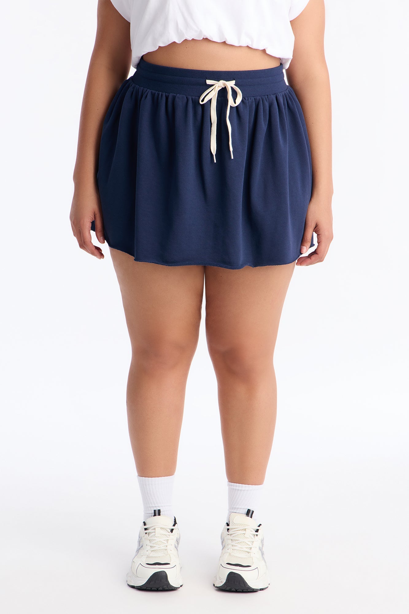 Gabby French Terry Micro Mini Skirt - Navy
