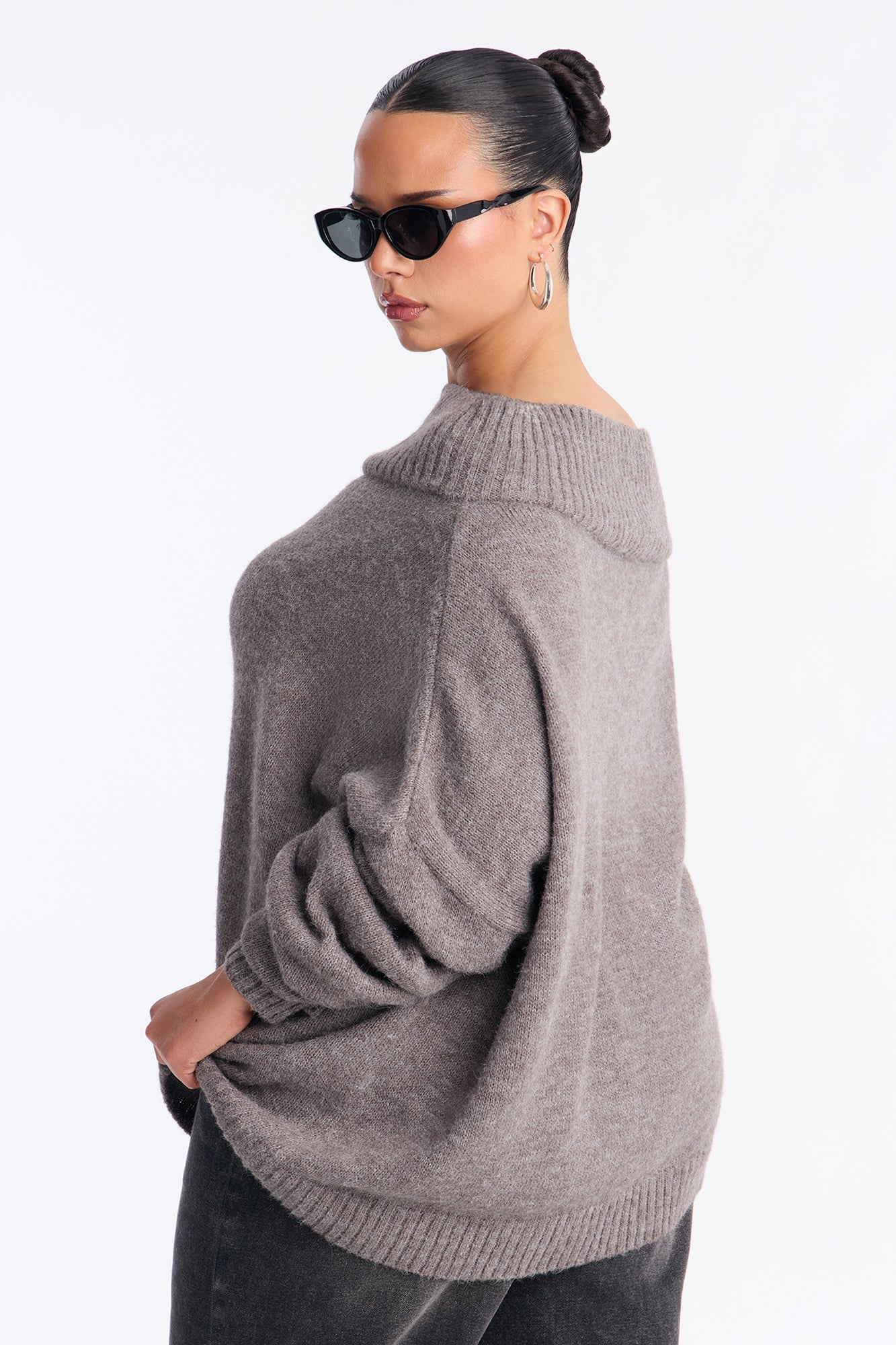 Casual Slay Oversized Sweater - Charcoal