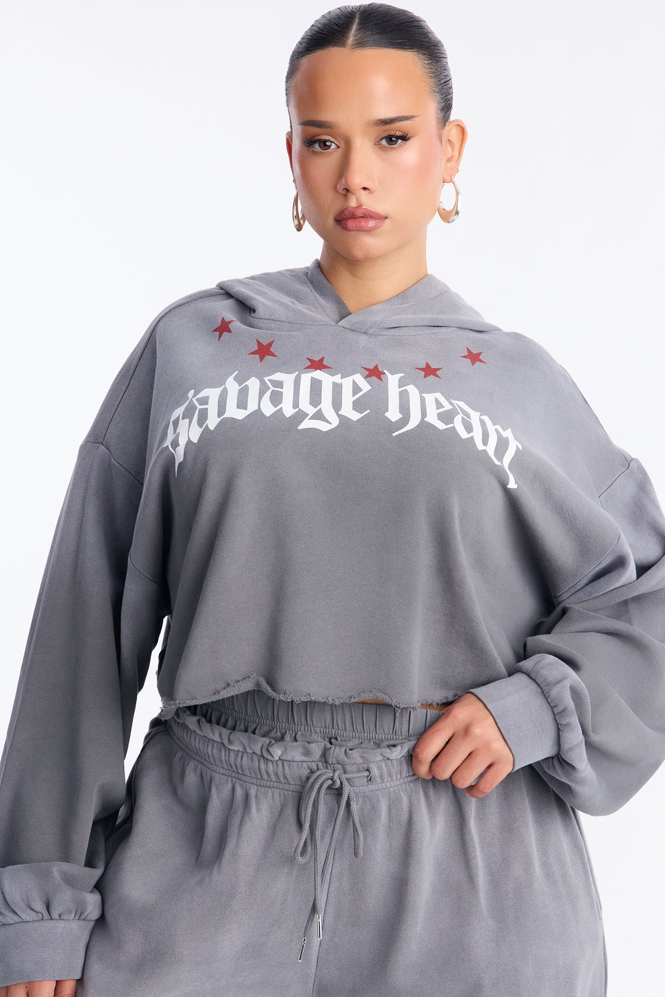 Savage Heart Washed Fleece Pant Set - Black Wash